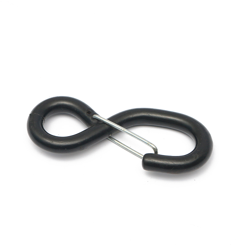 1-Zoll 1200 kg schwarzer PVC beschichtetes S-Haken mit Sicherheitsstiften für Krawattenriemen